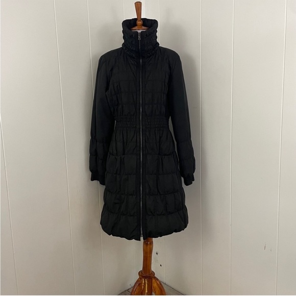 Elie Tahari Front Zip High Neck Mid Thigh Coat - Picture 1 of 11